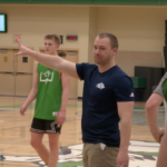 Evan Epperly coaching Glacier Boys Basketball, Kalispell